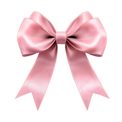 Pink Satin Ribbon Bow Isolated White Background pink ribbon 1