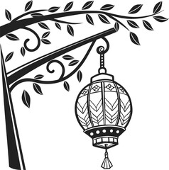 Vintage vector illustration of a golden Christmas lantern, a decorative holiday design element