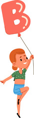 Child with B Letter Balloon