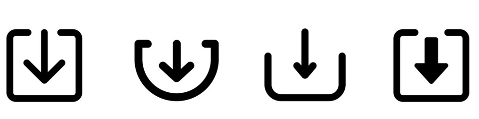 Download vector icon set. upload illustration sign collection. load symbol. interface logo or mark.