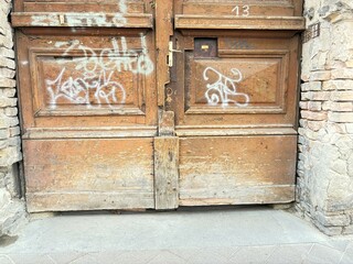 Old gate of a tenement house.