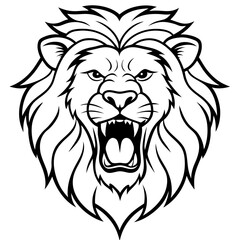 Roaring Lion Head icon vector