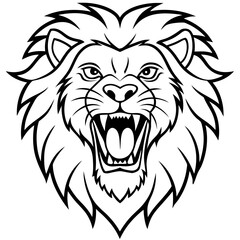 Roaring Lion Head icon vector