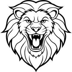Roaring Lion Head icon vector