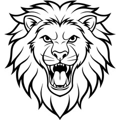 Roaring Lion Head icon vector