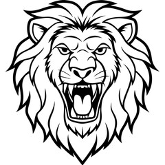 Roaring Lion Head icon vector