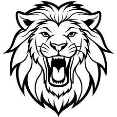 Roaring Lion Head icon vector