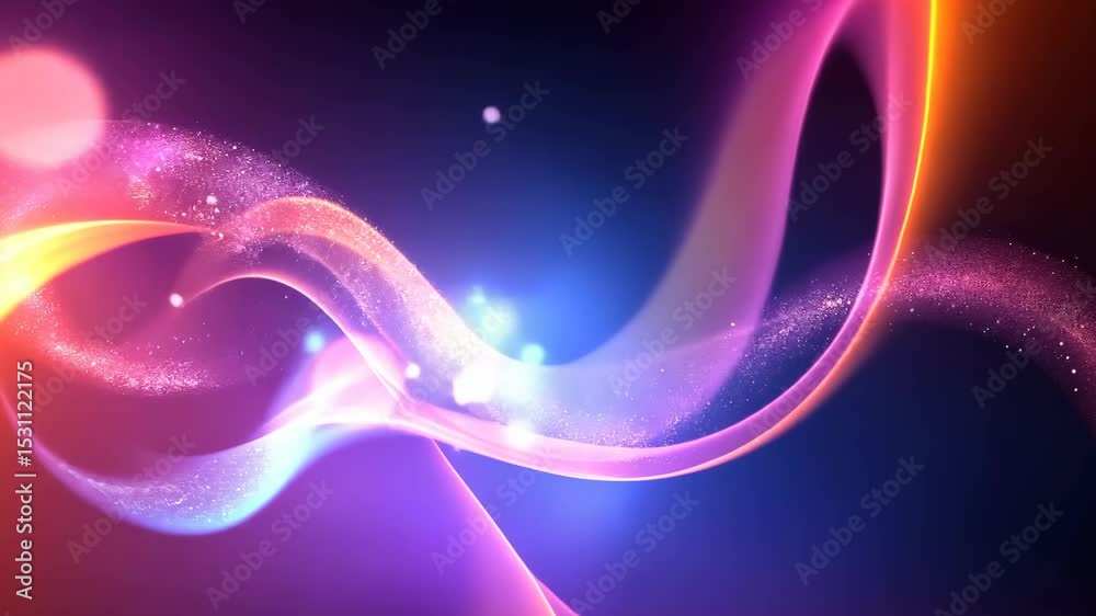 Poster vibrant abstract light waves and particle effects with dynamic color transitions