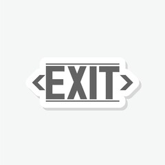 Exit sign icon sticker isolated on gray background