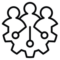 Unity Icon Line Vector Illustration