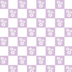 pastel color Checkerboard seamless pattern design with flowers