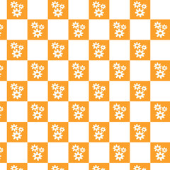 pastel color Checkerboard seamless pattern design with flowers