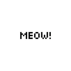 pixel art cat meow text 8 bit icon