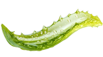 Glowing aloe vera herb tip, Transparent background, PNG file