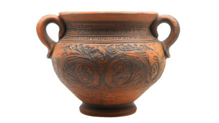 Greek classical pottery drinking vessel, Transparent background, PNG file