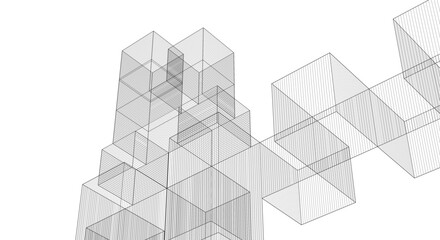 Fototapeta premium abstract architecture modular construction 3d