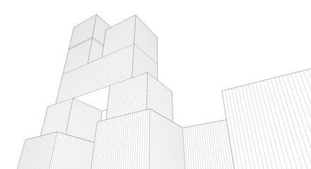 Fototapeta premium abstract architecture modular construction 3d