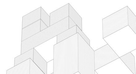 Fototapeta premium abstract architecture modular construction 3d