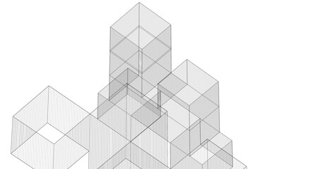 Fototapeta premium abstract architecture modular construction 3d