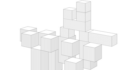 Obraz premium abstract architecture modular construction 3d