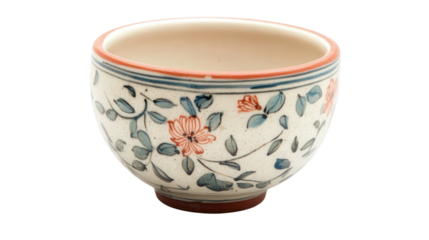 Hand-painted Korean pottery tea cup, Transparent background, PNG file