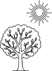 abstract tree with leaves