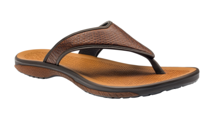 Flip-flop sandals with arch support, Transparent background, PNG file