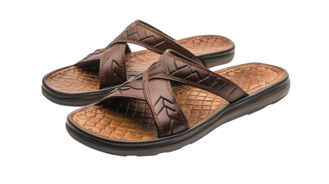 Flip-flop sandals with arch support, Transparent background, PNG file