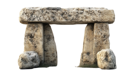 Ggantija stone temple element Transparent background, PNG file