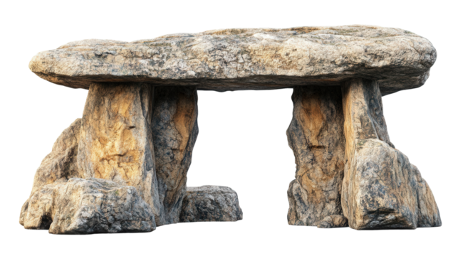 Ggantija stone temple element Transparent background, PNG file