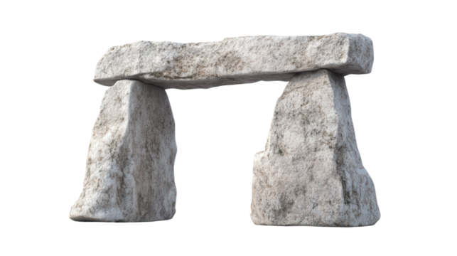 Ggantija stone temple element Transparent background, PNG file