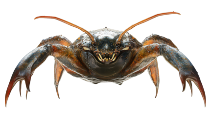 Giant water bug in aggressive stance Transparent background, PNG file