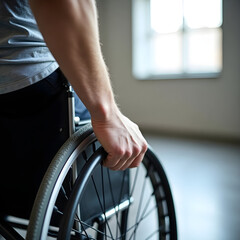 Obraz premium wheelchair, disabled, disability, senior, handicap, elderly, people, handicapped, woman, old, car, person, patient, sitting, health, care, nurse, hospital, help, chair, medical, wheel, healthcare, inv