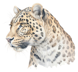 Obraz na płótnie Canvas PNG Aesthetic color pencil illustration of leopard wildlife animal mammal.