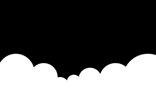 white cloud on black background animation