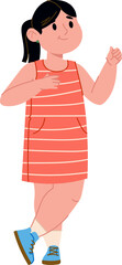 Girl in Striped Dress