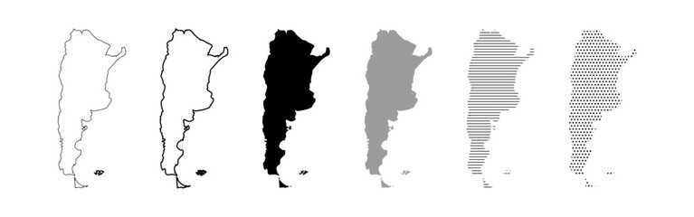 Vector illustration of Argentina Map set on transparent background