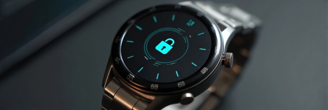 Smartwatch Displaying GPS and Privacy Lock Symbols Indicating Active Features During a Casual Setting