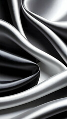 Obraz premium Abstract Black And White Silk Fabric Drape