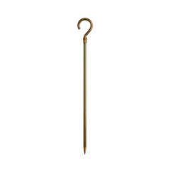 Antique bronze shepherd's crook, vintage, pastoral style, isolated on a transparent background
