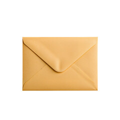 Mustard yellow envelope, textured, mail packaging, isolated on a transparent background
