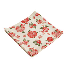 Floral Napkin, Decorative Style, Isolated on Transparent Background
