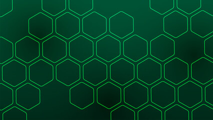 Hexagonal gaming honeycomb abstract background. Hexagon technology futuristic dark vector abstract background. Neon technology bright flashesunder hexagon. 