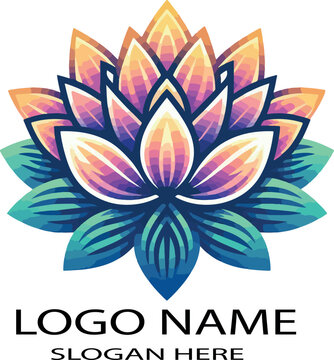 lotus flowerr  Logo icon vector white background .
