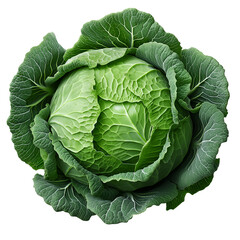 Fresh cabbage head vegetable healthy diet food ingredient nutrition raw on transparent background