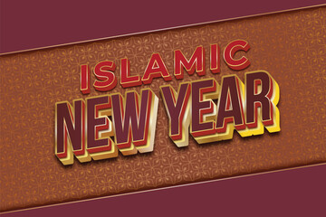 Islamic New Year Greeting with text effect