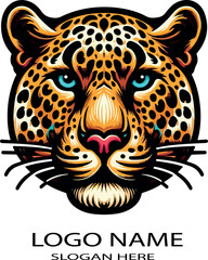 Leopard Head  Logo icon vector white background .