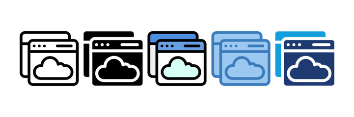 Browser Cloud Icon Element For Design