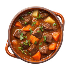 Hearty Beef Stew in a Traditional Terracotta Pot