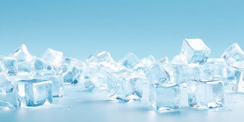  Ice cubes on surface banner